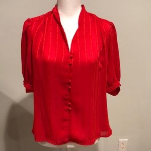 David Matthew women’s V-neck short sleeve blouse. Size 14